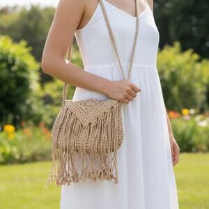 Crochet Fringe Shoulder Crossbody Bag